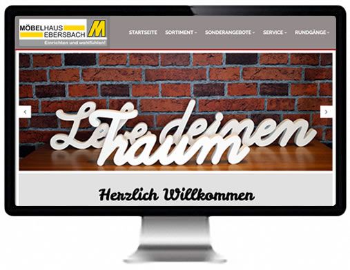 Printscreen der Webseite von Möbelhaus Ebersbach