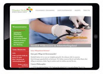 Printscreen der Webseite pflegedienst-rosenio.de